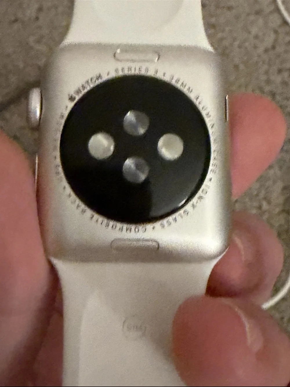White series 3 Apple Watch  with White Silicone Band. 42mm. 8GB.